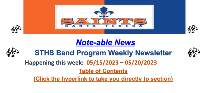 WEEKLY NEWSLETTER: May 15,&nbsp;2023